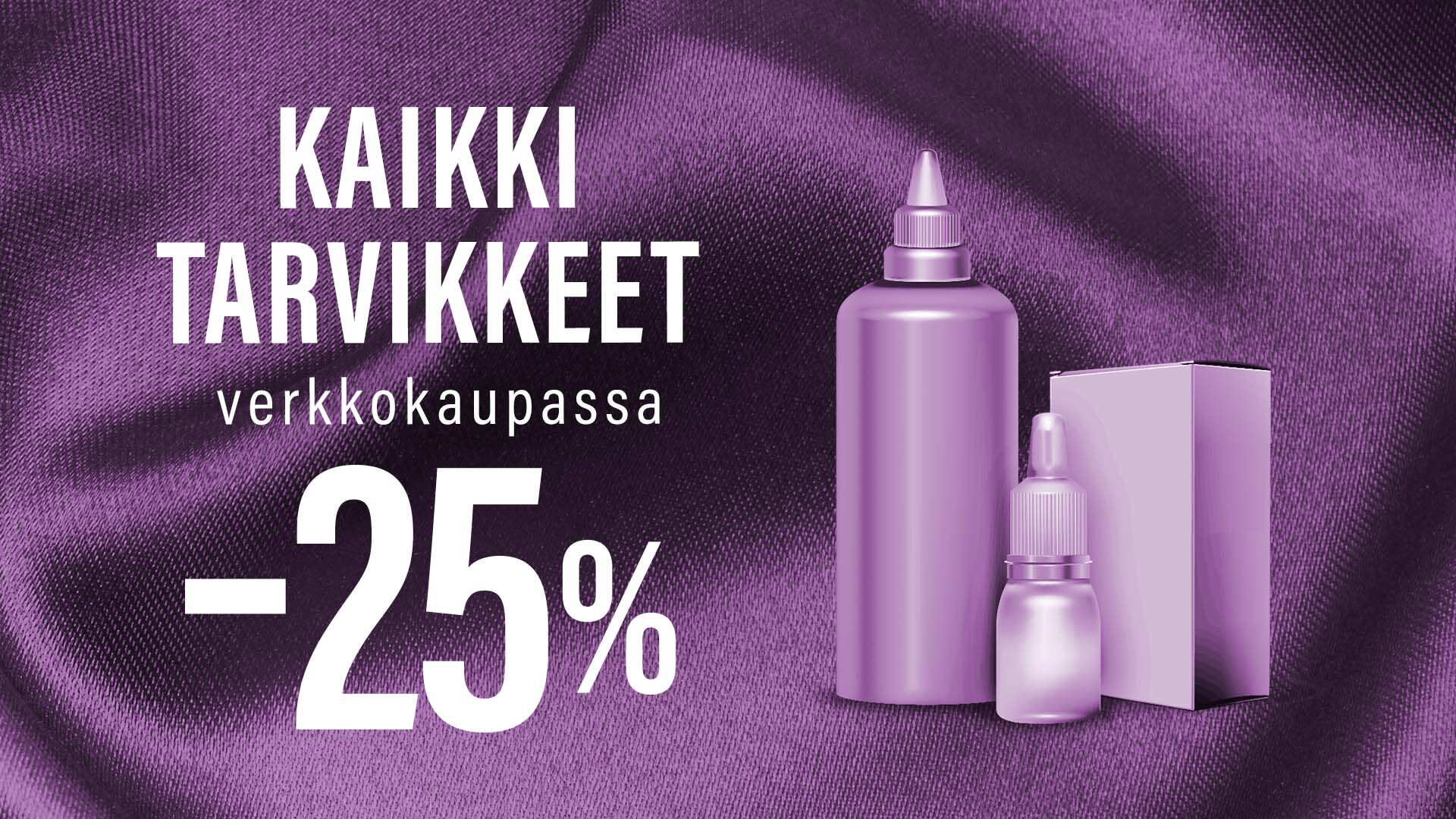 Violettien viikkojen tarjous: Tarvikkeet -25 % verkkokaupassa